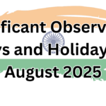 Significant Observance Days and Holidays in August 2025